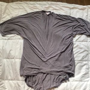 Heathered purple high low cardigan